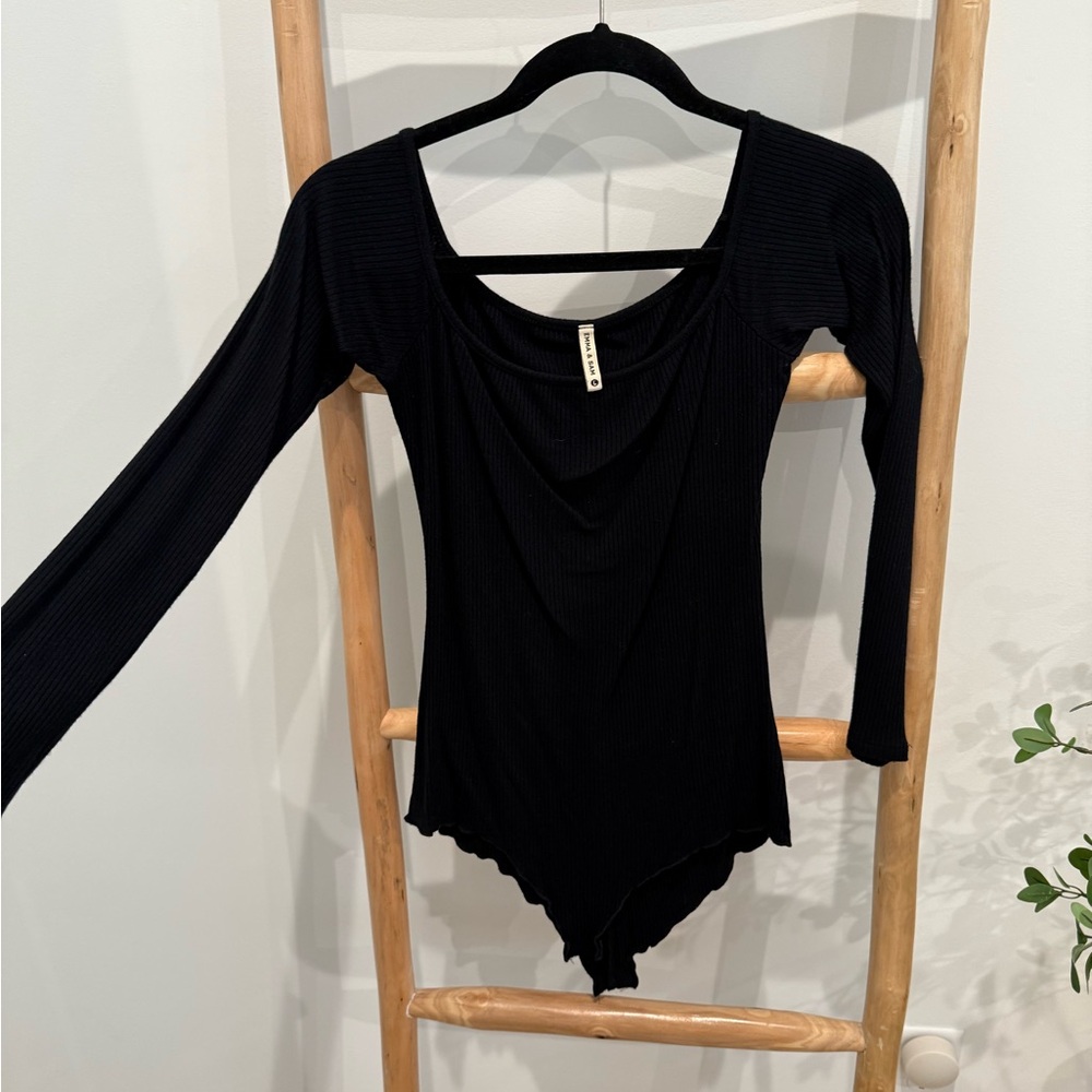 Emma & Sam Black Long Sleeve Bodysuit
